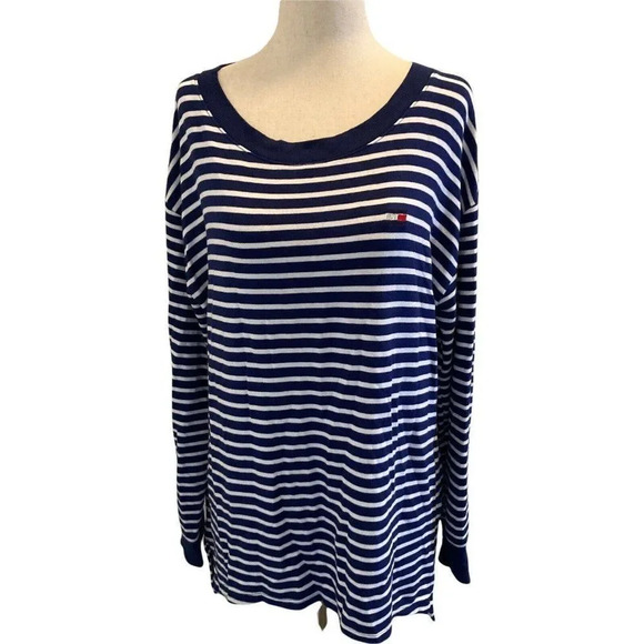 Tommy Hilfiger Tops - Tommy Hilfiger Women's Blue and White Striped Tunic Size Medium Nautical
